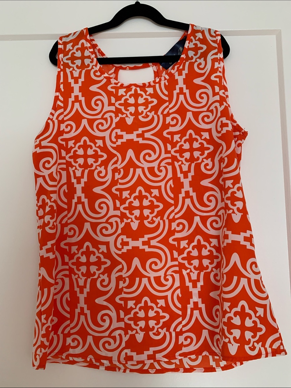 Blue Rain Orange and White Printed Sleeveless Camisole